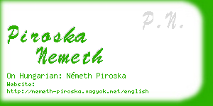 piroska nemeth business card